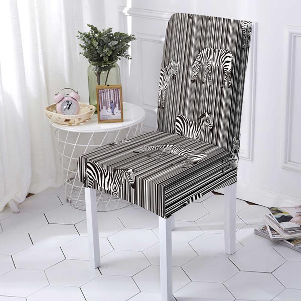 

chair covers cartoon pattern zebra small fresh dining room stretch seat cover fancy universal