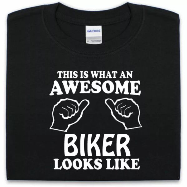 

awesome biker t-shirt mens womens funny gift motorcycle bike rider, White;black