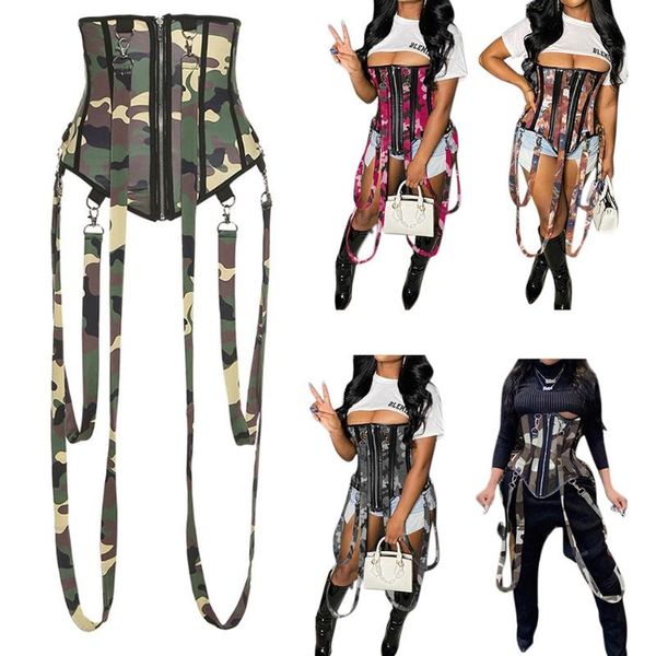 

belts tank zip-up corset strap women waist sleeveless jumpsuit outfits, Black;brown