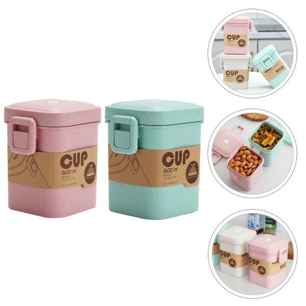 

dinnerware sets 2pcs sealed soup cups tank wheat straw container storage box