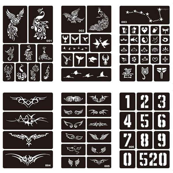 

styles 1 sheet henna waterproof tattoo stencil design women body art airbrush paint temporary tatoo sticker #2750721