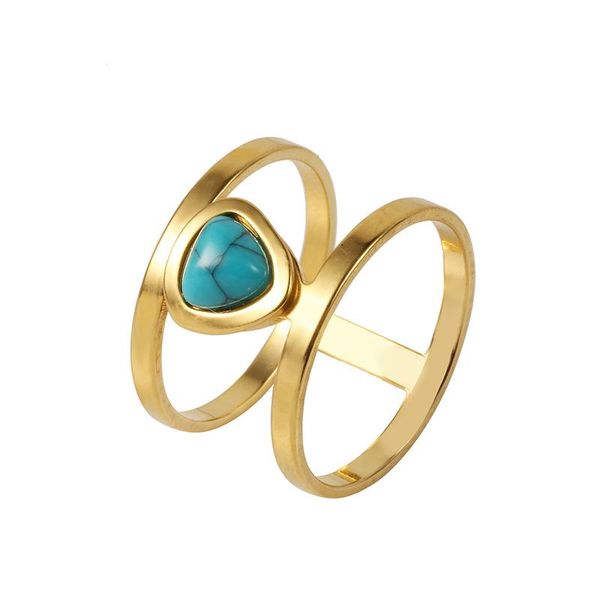 

cluster rings charm stainless steel geometric fashion gold colour double layer hollow trendy party anniversary women's ring gifts, Golden;silver