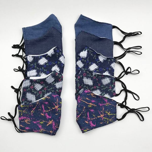 

outdoor disposable mask fashion denim cotton can insert filter, dust-proof, breathable and non washable