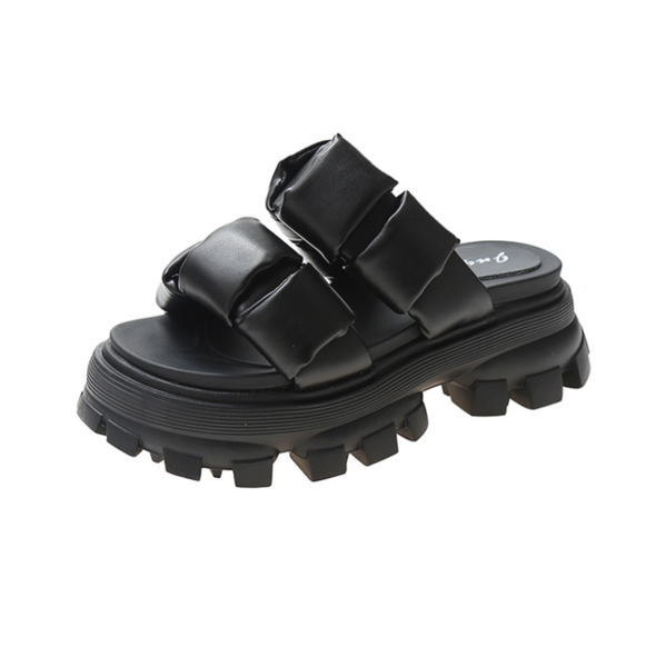 

slippers gioio women's weave soft slipper sandals ladies summer slides fashion leisure flat shoe female comfort beach shoes, Black