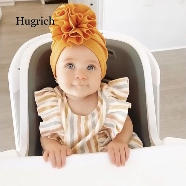 

lovely flower baby hat soft girl turban infant toddler born cap bonnet headwraps kids beanie caps & hats, Yellow