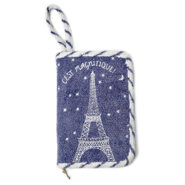 

eiffel tower pattern embroidered passport holder card holder bags women passport wallet, Brown;gray