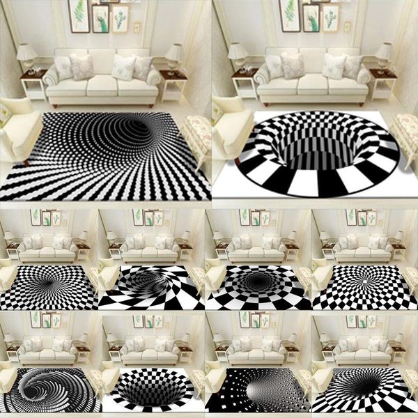 

carpets creative 3d carpet luxury floor mats illusion anti-skid spiral rectangle geometric pads for living room bedroom