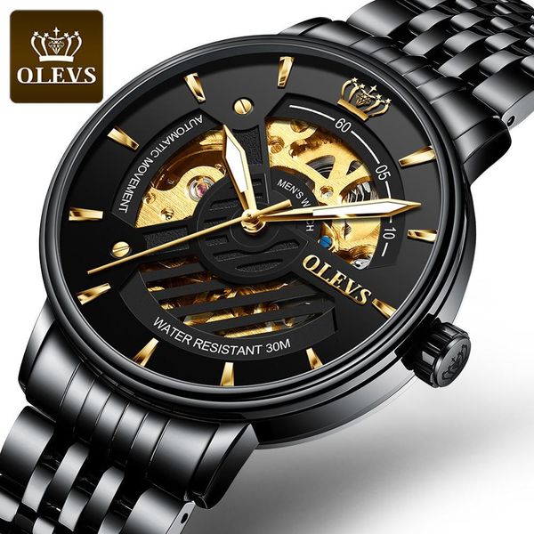

fashion automatic mechanical men clock japan movement brand casual luxury dress business pole wars the hombre, Slivery;brown