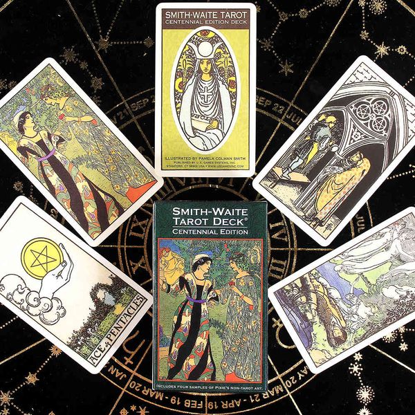 Smith Waite Centennial Deck Tarotkarten für Anfänger Kartenspiel Divination Light See's Oracles Original VOLLGRÖSSE Klassiker