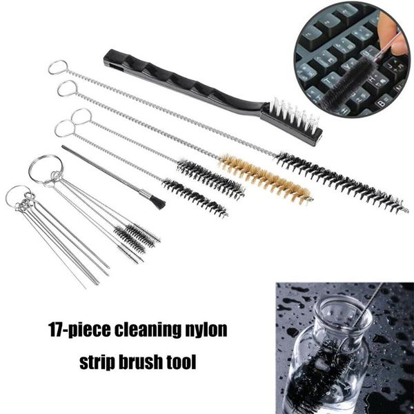 

professional hand tool sets 17 pcs spray cleaning stainless steel wire brushes kit airbrush nozzle brush cleaner sprayer pipe tube
