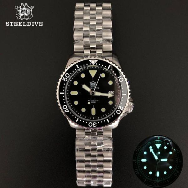 

wristwatches outdoor underwater dive watches men nh35 mechanical diver watch 200m waterproof automatic man, Slivery;brown