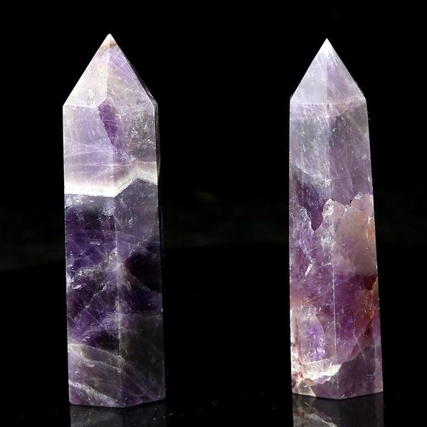 

decorative objects & figurines wholesale natural amethyst hexagonal hand made rock mineral specimen crystal wand healing stone modern home d