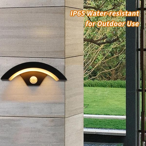

outdoor wall lamps leds motion sensors light hard wiring connection aluminum human infrared induction ip65 water-resistant lamp