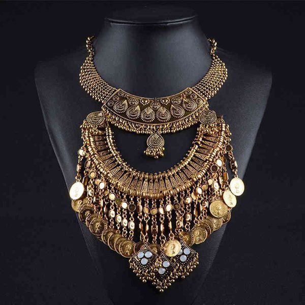 

jewelry sets lzhlq women necklace vintage statement necklaces pendants bohemia tassels accessories, Black