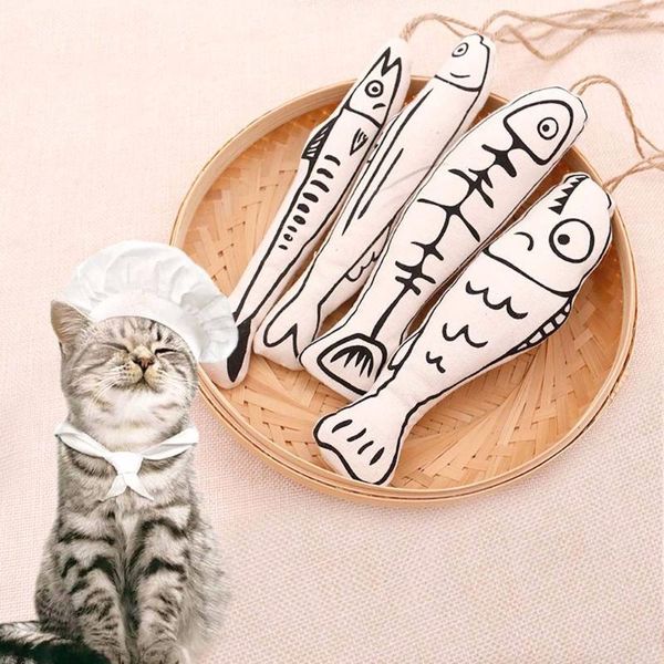 

cat toys pet supplies funny stick chews and relieves stuffiness paper sound catnip cotton cloth art fish shape indoor dog