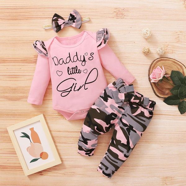 

baby valentines day outfit born infant girl clothes valentine print romper long sleeve +camouflage pants set clothing sets, White