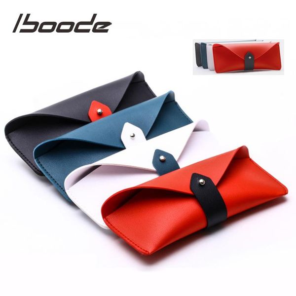 

other fashion accessories iboode leather soft glasses case for women men 2021 fashionable reading glassses sunglasses storage bag pouch orga, Silver