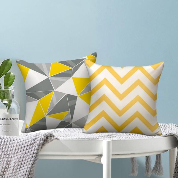 

cushion/decorative pillow nanacoba yellow diamond wave cushion cover geometric throw case for home chair sofa decoration pillowcases short p