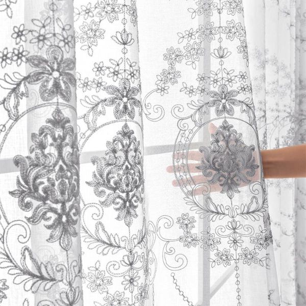 

curtain & drapes miling white embroidery flower screens european style voile tulle sheer for bedroom living room windows curtains