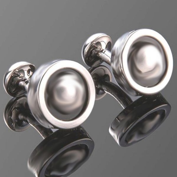 

men's designer french shirt cuff links various styles luxury wedding father groom man gift cuff links with box, Silver