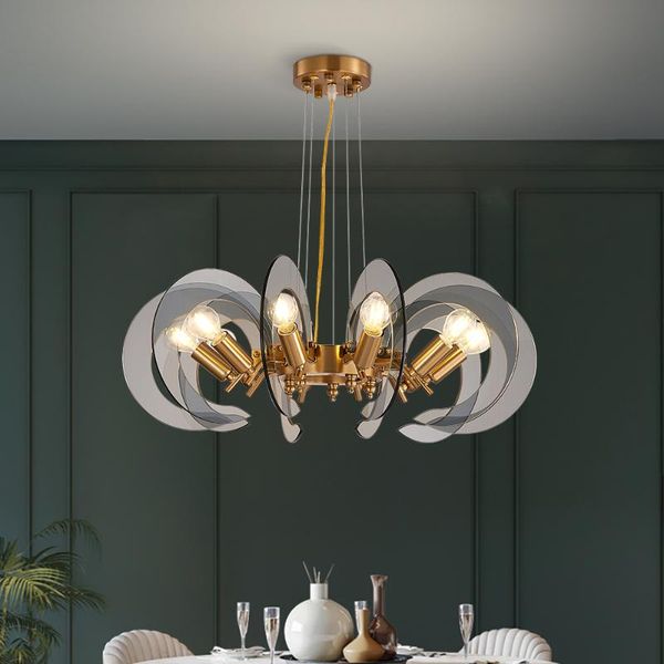 

chandeliers modern glass for living room round hanging lamp home indoor lighting luxury gold cristal lustre