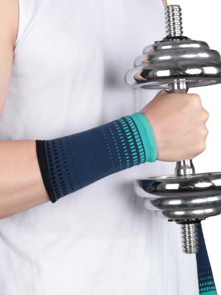 

elbow & knee pads 1pc cotton knitting sweatband sports wrist tennis band arm sweat absorb sleeve bracers wrap safety, Black;gray