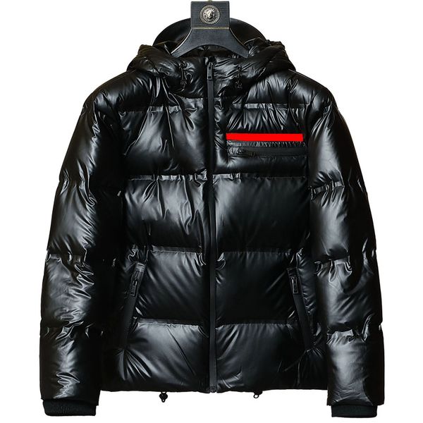 

luxury fashion womens down jacket british hip hop winter parkas long sleeves jackets with zippers men brand designer slim fit mens clothing, Black