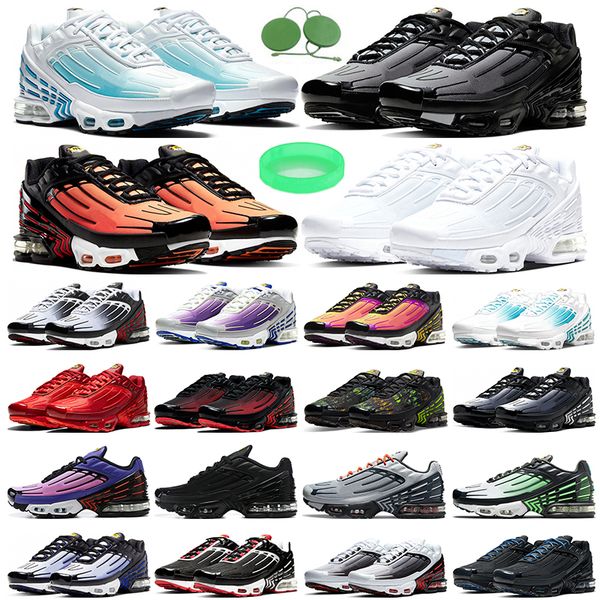 

2021 tn plus 3 men women running shoes triple black white laser blue wolf grey blood orange ghost green tiger highlighted iron man trainers
