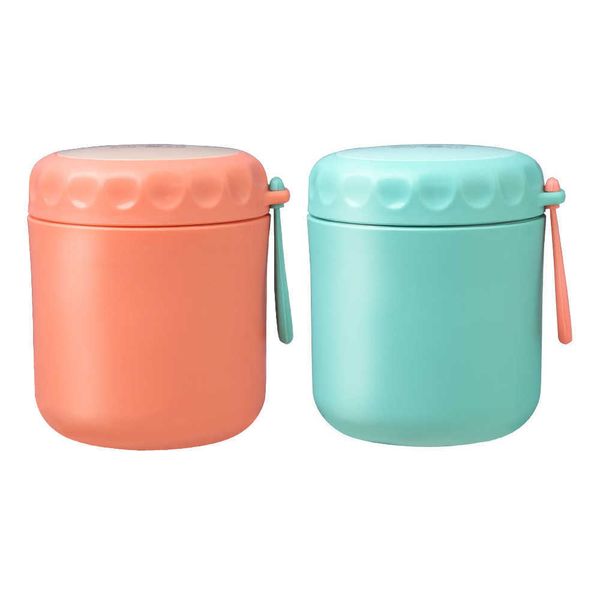 Thermos di grande capacità 430ML Lunch Box Contenitori portatili per zuppa di cibo in acciaio inossidabile Boccette sottovuoto Thermocup 210709