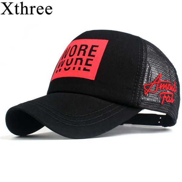 

xthree men's baseball cap print summer mesh cap hats for men women gorras hombre hats casual hip hop caps dad hat 210623, Blue;gray