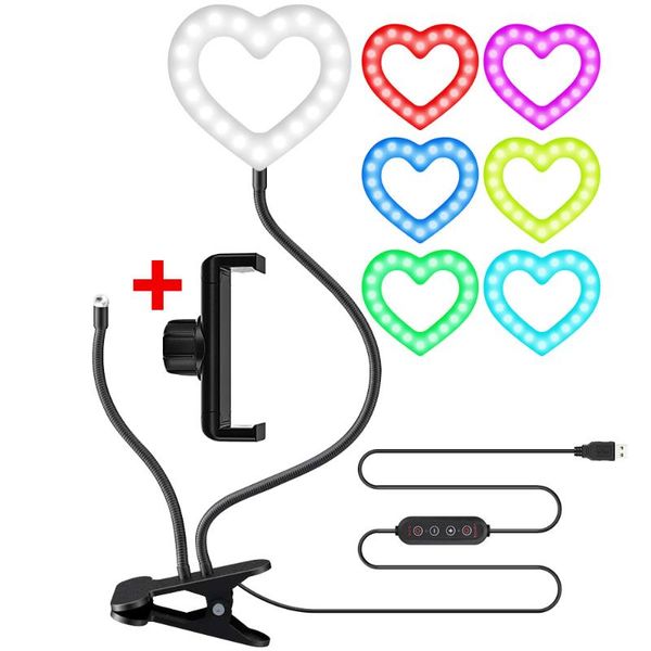 

dimmable led ring light, for pography and selfie with tripod makeup, real-time video, rgb light flash heads