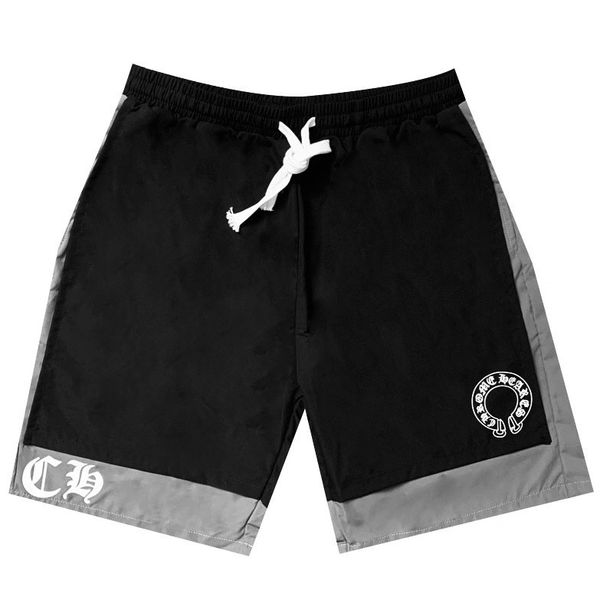 

crosin ch double stitched dark black is sports casual shorts, White;black