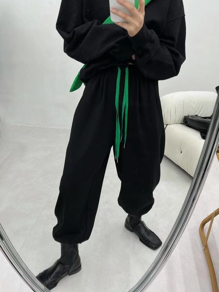 

women's pants & capris 2021 fall winter luxury design runway collection elastic waist casual street style, Black;white