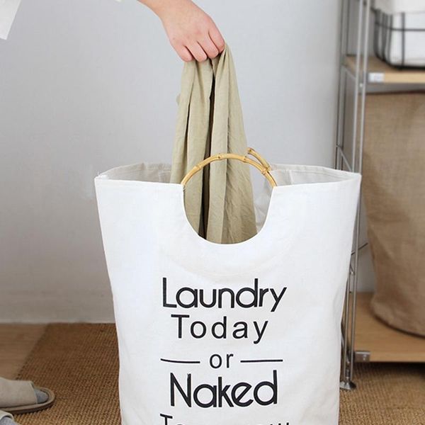 

laundry basket portable cotton clothes storage bag dirty bucket & organization