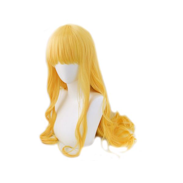 

bungo stray dogs alice cosplay wig long blond heat resistant synthetic hair wig halloween party role play + hairnet, Black