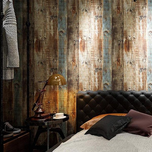 

vintage wood self adhesive paper removable peel stick surfaces no leave panel trace blue easy wallpaper film interior t2y8 wallpapers