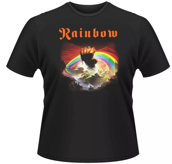 

rainbow rising ritchie blackmore rock official shirt mens, White;black