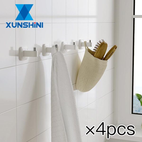 

robe hooks xunshini 4pcs simple towel rack bathroom rail punch-clothes hook wall hanging single