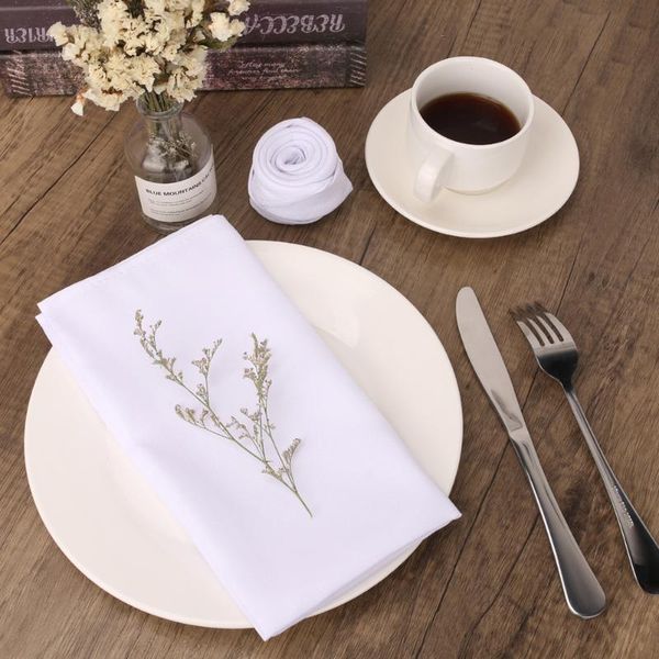 

20pcs 50x50cm polyester table napkins cloth napkin restaurant dinner wedding banquet decor supplies party servilletas tela