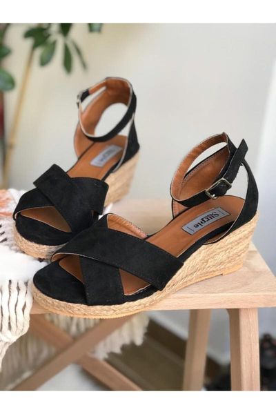 

sandals black wedges female