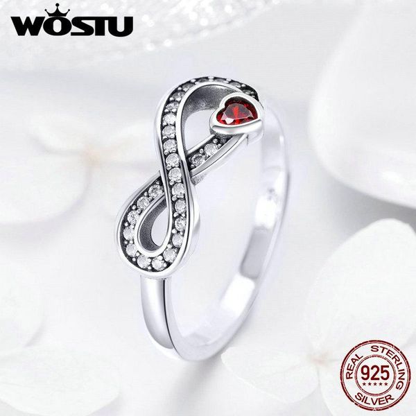 

cluster rings wostu 2021 fashion 100% 925 sterling silver infinity forever love finger ring for women wedding jewelry lover gift fir415, Golden;silver