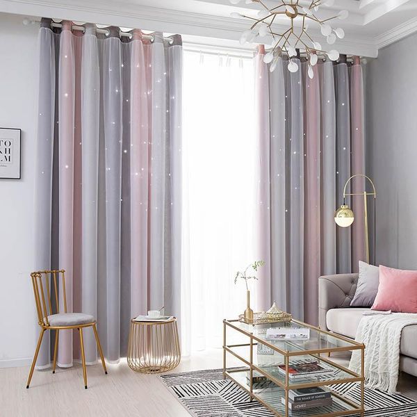 

modern home decoration 3-layer curtains for living room colorful tulle on the window curtain bedroom & drapes