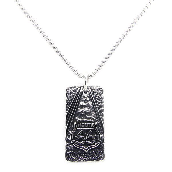 

pendants us route 66 pendant 316l stainless steel fashion biker, Black
