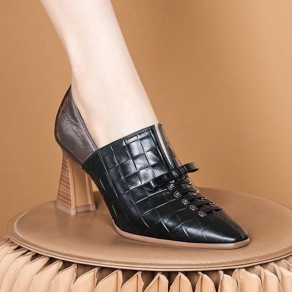 

dress shoes 2021 women pumps high heels party woman quality elegant office female size 40, Black