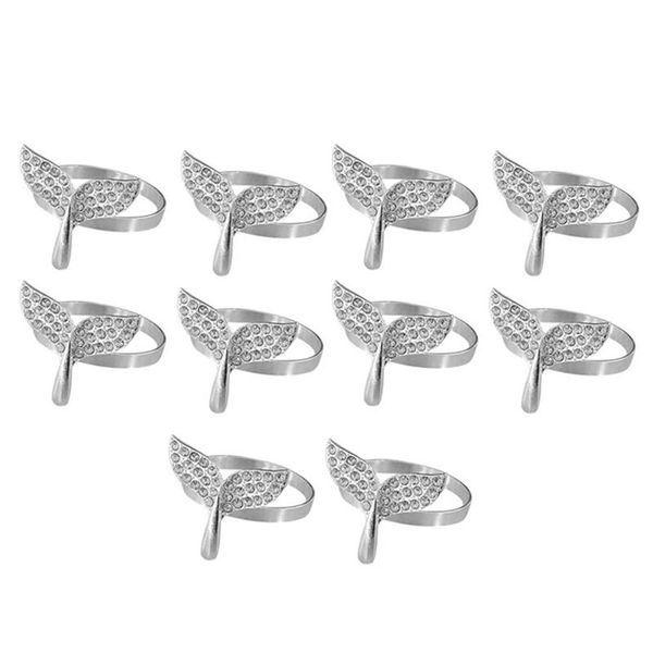 

napkin rings whale tail diamond metal set of 10, fishtail holder ring,dolphin rings(silver-fishtail)