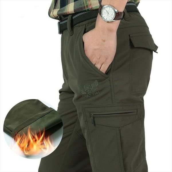 

fleece tactical stretch winter women pants warm cargo army military softshell work trousers thick waterproof, Black