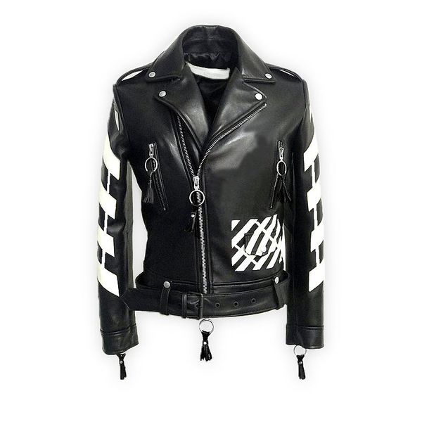 

21ss motorcycle leather jacket code@5 men's jackets, Black;brown