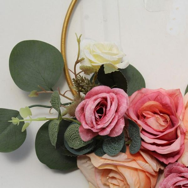 

floral hoop wreath hanging wall garland artificial rose flowers for wedding n7mb decorative & wreaths