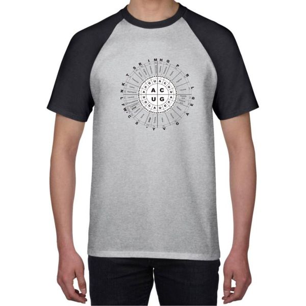

genetic code graphic raglan tshirt men vintage hip hop summer tee shirt short sleeve t clothes loose hipster harajuku men's t-shirts, White;black