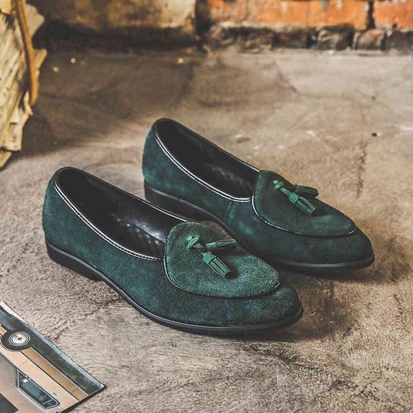 

dress shoes soft leather vintage men cow suede formal casual tassel wedding flats work loafers s5xs, Black